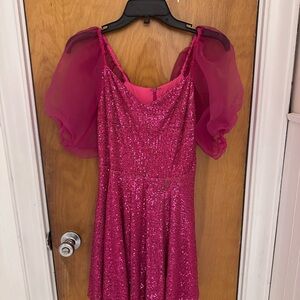 CUSTOM MADE PINK SEMI-FORMAL DRESS